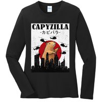 Capybara Funny Capybara Rodent Capyzilla Funny Ladies Long Sleeve Shirt