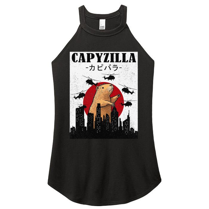 Capybara Funny Capybara Rodent Capyzilla Funny Women's Perfect Tri Rocker Tank