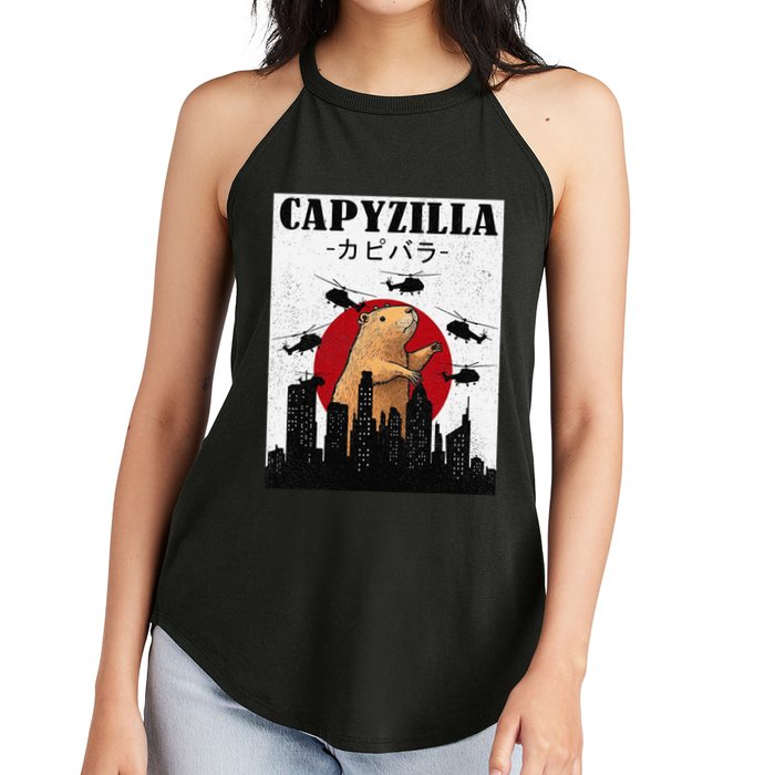 Capybara Funny Capybara Rodent Capyzilla Funny Women's Perfect Tri Rocker Tank