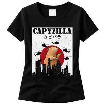 Capybara Funny Capybara Rodent Capyzilla Funny Womens T-Shirt