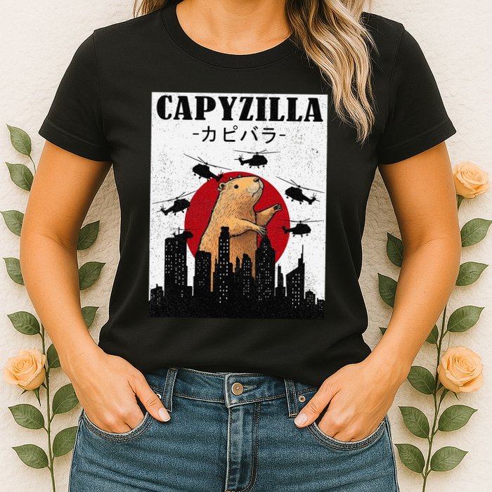 Capybara Funny Capybara Rodent Capyzilla Funny Womens T-Shirt