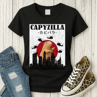 Capybara Funny Capybara Rodent Capyzilla Funny Womens T-Shirt