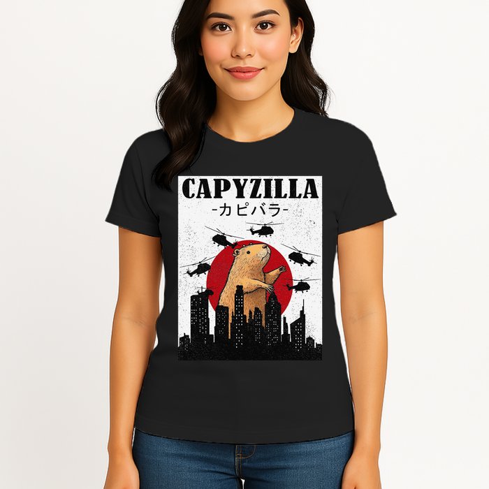 Capybara Funny Capybara Rodent Capyzilla Funny Womens T-Shirt