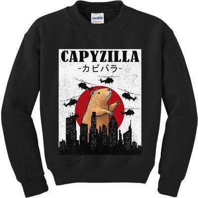 Capybara Funny Capybara Rodent Capyzilla Funny Kids Sweatshirt