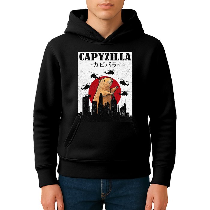 Capybara Funny Capybara Rodent Capyzilla Funny Kids Hoodie