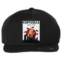 Capybara Funny Capybara Rodent Capyzilla Funny Wool Snapback Cap