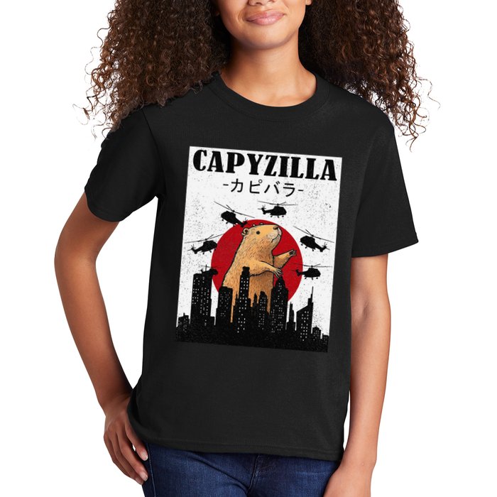 Capybara Funny Capybara Rodent Capyzilla Funny Kids T-Shirt