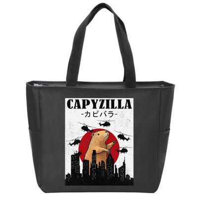 Capybara Funny Capybara Rodent Capyzilla Funny Zip Tote Bag