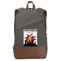 Capybara Funny Capybara Rodent Capyzilla Funny Cotton Canvas Backpack