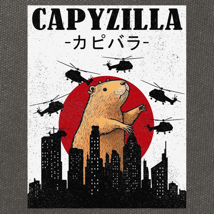 Capybara Funny Capybara Rodent Capyzilla Funny Cotton Canvas Backpack