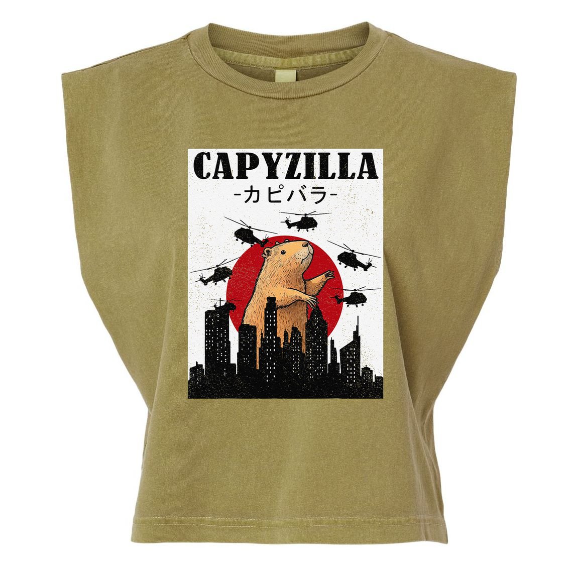 Capybara Funny Capybara Rodent Capyzilla Funny Garment-Dyed Women's Muscle Tee