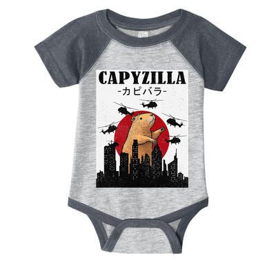 Capybara Funny Capybara Rodent Capyzilla Funny Infant Baby Jersey Bodysuit