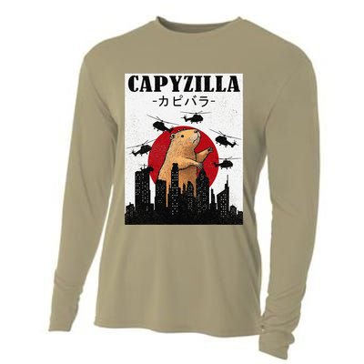 Capybara Funny Capybara Rodent Capyzilla Funny Cooling Performance Long Sleeve Crew