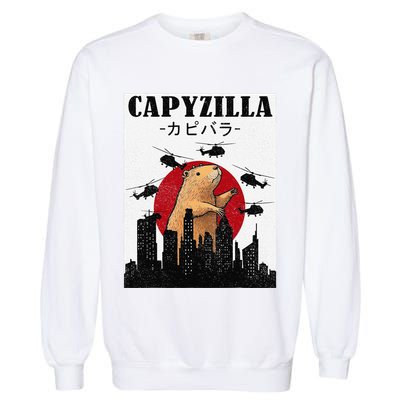 Capybara Funny Capybara Rodent Capyzilla Funny Garment-Dyed Sweatshirt