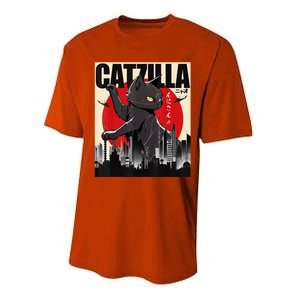 Catzilla Funny Cat Performance Sprint T-Shirt