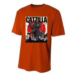 Catzilla Funny Cat Youth Performance Sprint T-Shirt