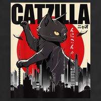 Catzilla Funny Cat 7 Panel Mesh Trucker Snapback Hat