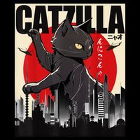 Catzilla Funny Cat Button