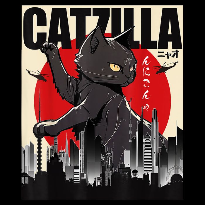 Catzilla Funny Cat Button