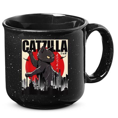 Catzilla Funny Cat 15oz Campfire Ceramic Mug