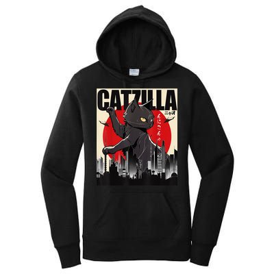 Catzilla Funny Cat Women's Pullover Hoodie