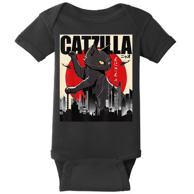 Catzilla Funny Cat Baby Bodysuit