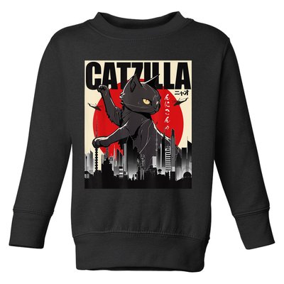 Catzilla Funny Cat Toddler Sweatshirt