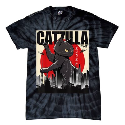 Catzilla Funny Cat Tie-Dye T-Shirt