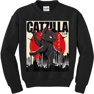 Catzilla Funny Cat Kids Sweatshirt