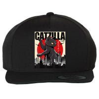 Catzilla Funny Cat Wool Snapback Cap