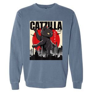 Catzilla Funny Cat Garment-Dyed Sweatshirt