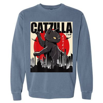 Catzilla Funny Cat Garment-Dyed Sweatshirt