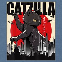 Catzilla Funny Cat Garment-Dyed Sweatshirt