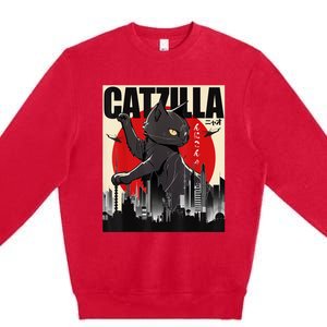 Catzilla Funny Cat Premium Crewneck Sweatshirt