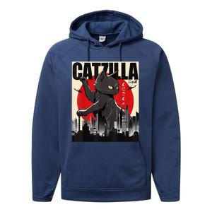 Catzilla Funny Cat Performance Fleece Hoodie