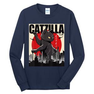 Catzilla Funny Cat Tall Long Sleeve T-Shirt