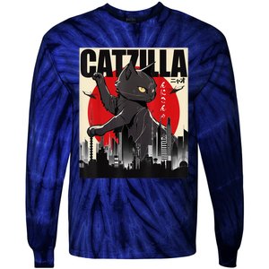 Catzilla Funny Cat Tie-Dye Long Sleeve Shirt