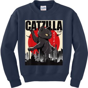 Catzilla Funny Cat Kids Sweatshirt