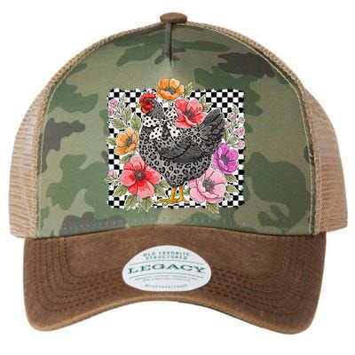 Checkered Flower Chicken Hen Lover Wildflower Chicken Mama Legacy Tie Dye Trucker Hat