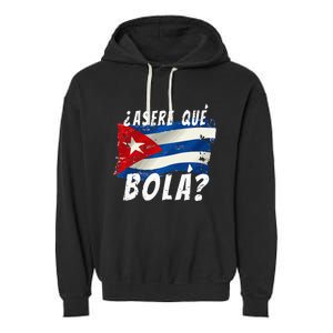 Cuban Flag Cuba Miami Saying Spanish Greeting Garment-Dyed Fleece Hoodie