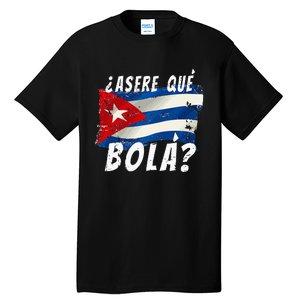 Cuban Flag Cuba Miami Saying Spanish Greeting Tall T-Shirt