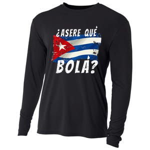 Cuban Flag Cuba Miami Saying Spanish Greeting Cooling Performance Long Sleeve Crew