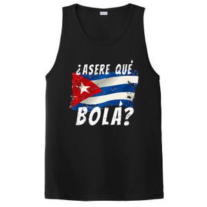 Cuban Flag Cuba Miami Saying Spanish Greeting PosiCharge Competitor Tank