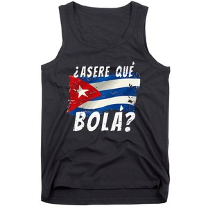 Cuban Flag Cuba Miami Saying Spanish Greeting Tank Top