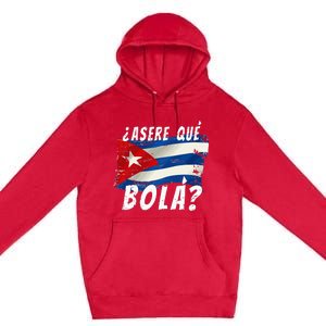 Cuban Flag Cuba Miami Saying Spanish Greeting Premium Pullover Hoodie