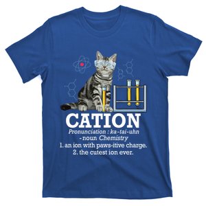 Cation Funny Chemistry Humor Science Teacher Cat Pun Gift T-Shirt