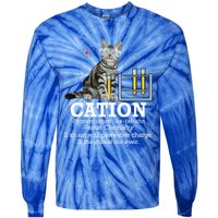 Cation Funny Chemistry Humor Science Teacher Cat Pun Gift Tie-Dye Long Sleeve Shirt