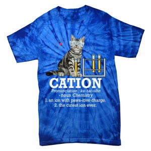 Cation Funny Chemistry Humor Science Teacher Cat Pun Gift Tie-Dye T-Shirt