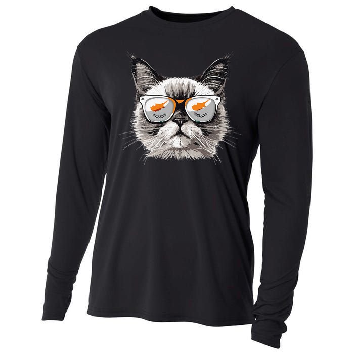 Cyprus Flag Cat Mom Souvenirs Products Kitten Cypriot Cooling Performance Long Sleeve Crew