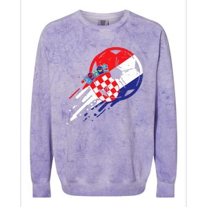 Croatia Flag Croatian Soccer Football Fan Colorblast Crewneck Sweatshirt